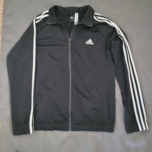 adidas Women's Warm-up 3-Stripes Track Jacket, Black, Size Large